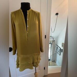 Banana Republic Ruffle Hem Shift Dress – Gold/Yellow – Size 2